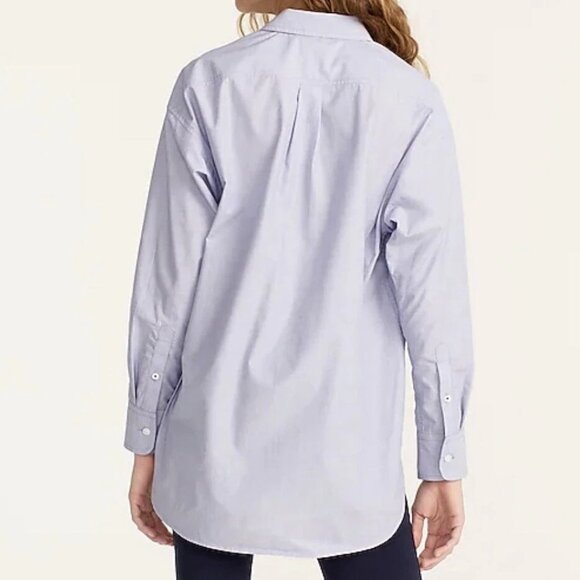 J. Crew Relaxed Fit End-on-End Cotton Shirt in Peri Blue Size 12 - Picture 2 of 6